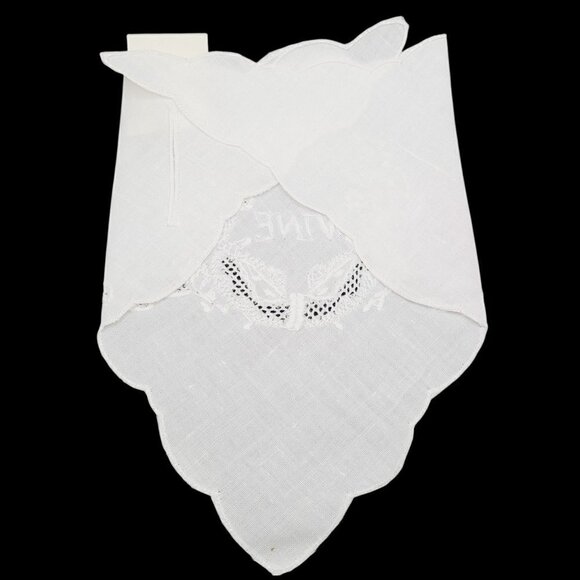 Vintage Boutross Hand Embroidered Irish Linen Madeira Crest Wine Scarf WS8326W - Picture 2 of 6